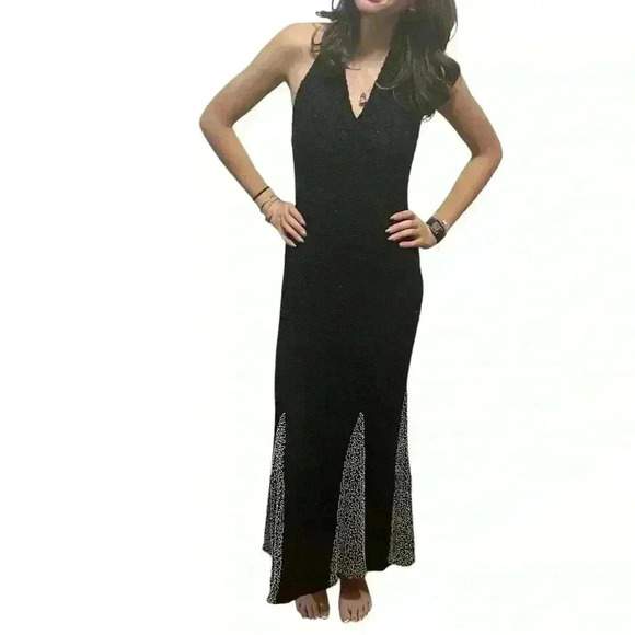 Cassandra Stone Dresses & Skirts - Beaded Black & White Dress Cassandra Stone Evening Cocktail Party Size 6 EUC